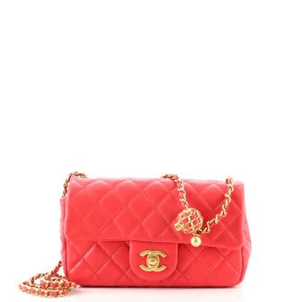 Ch**el Pearl Crush Flap Bag Quilted Lambskin Mini