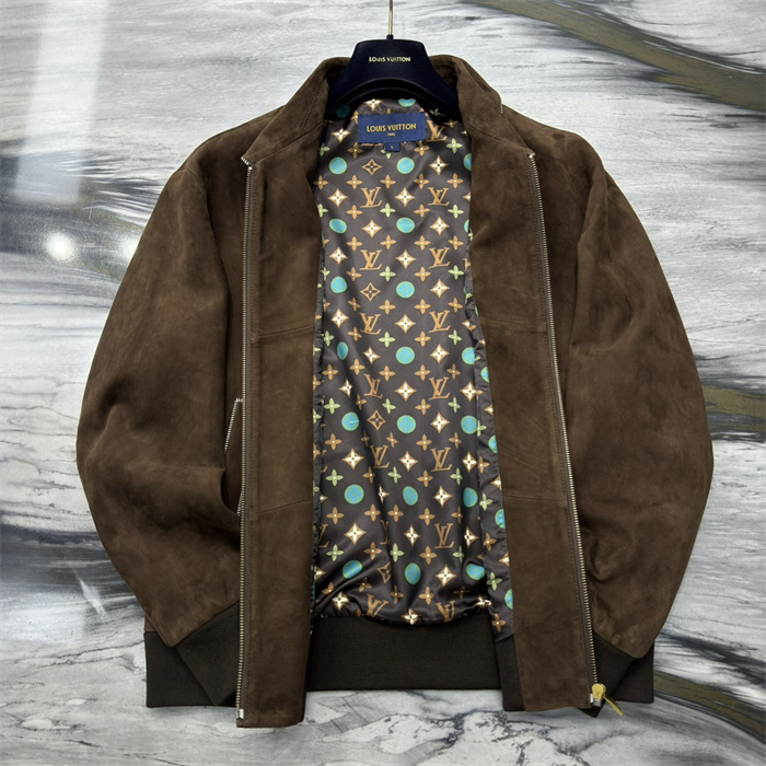 2024fw LV Leather Jacket Top Version