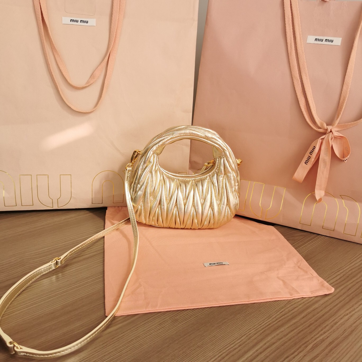 M1um1u new mini MiuWander lambskin handbag